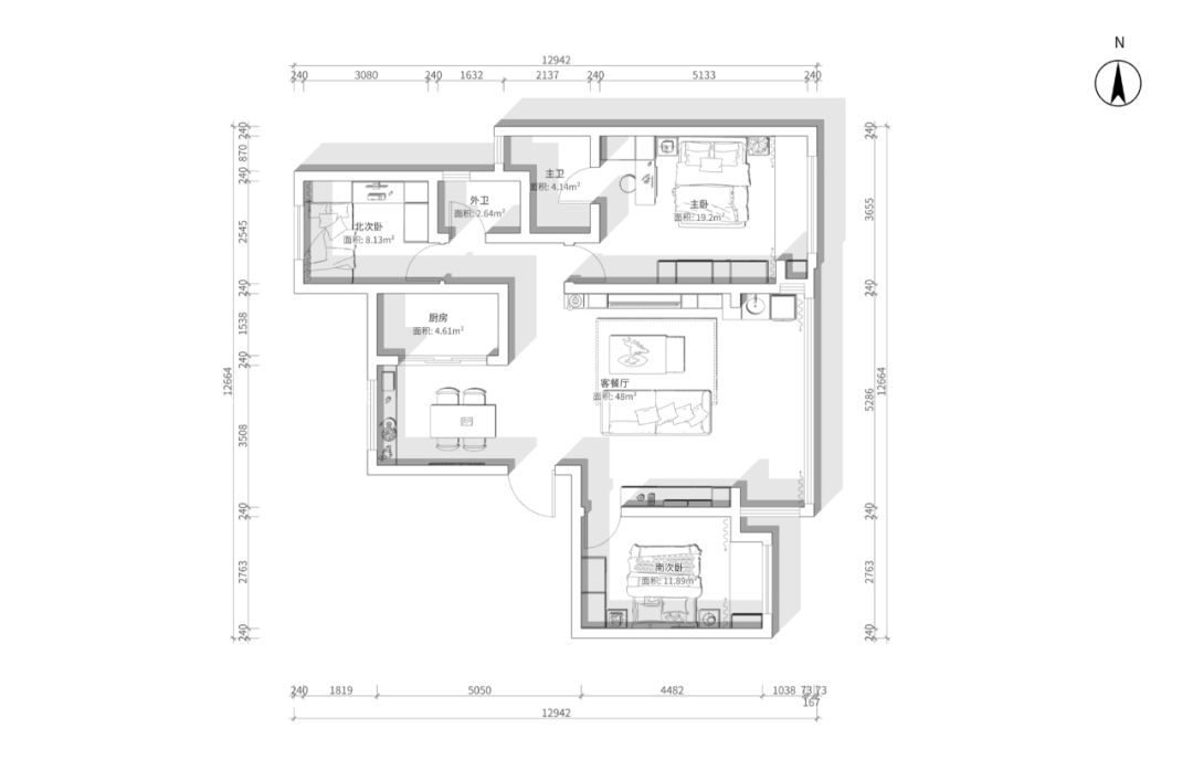 未嘉定制｜134m²星河盛世，设计方案分享