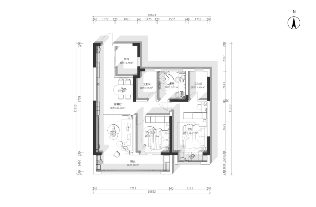 未嘉定制｜113m²星河盛世，设计方案分享