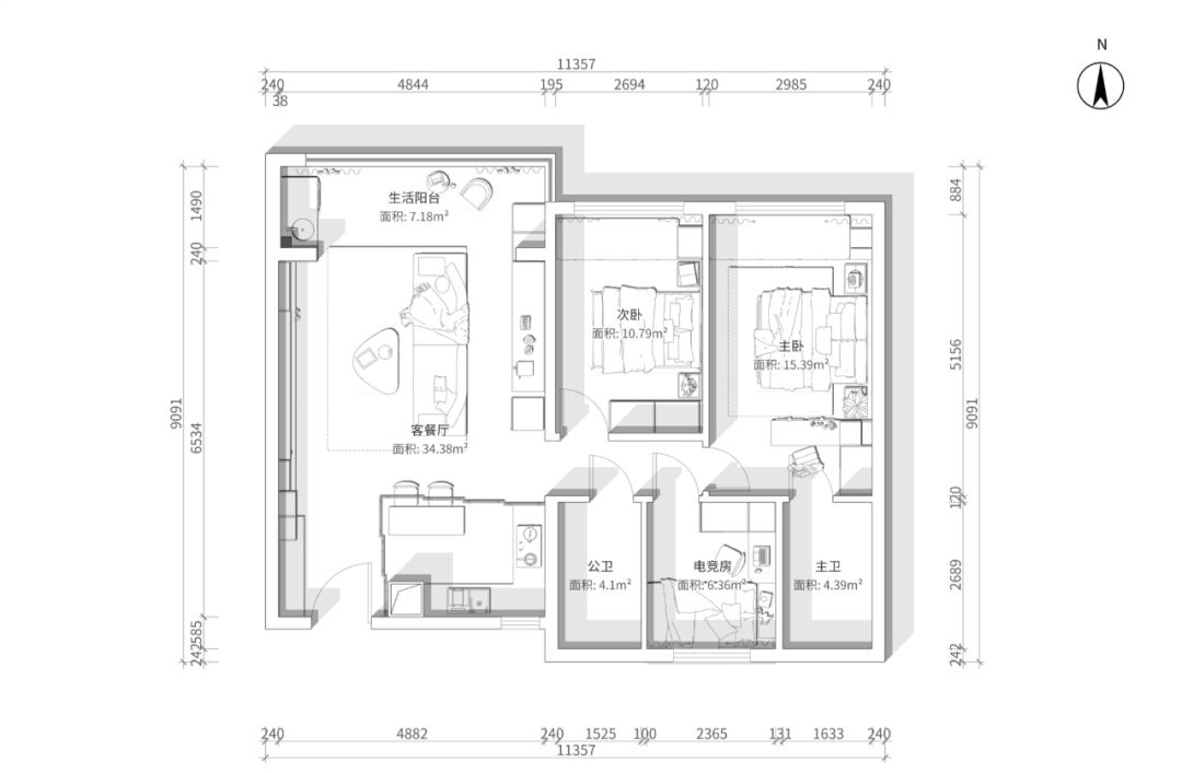 未嘉定制｜114m²龙湖青云阙，设计方案分享