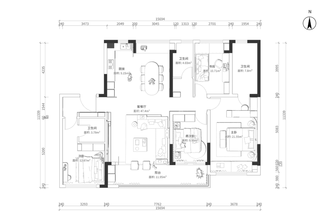 未嘉定制|178m²龙湖青云阙,设计方案分享(图1)